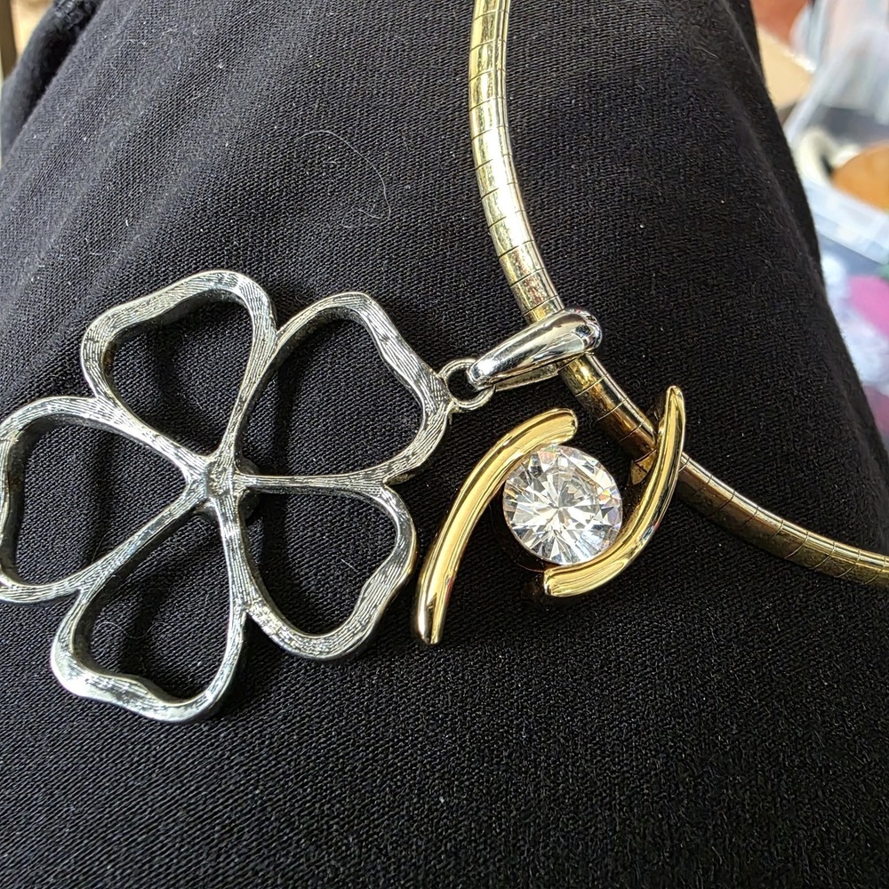 Lia Sophia Deb Collar Necklace  Bundle‎ Set Reversible Gold/silver